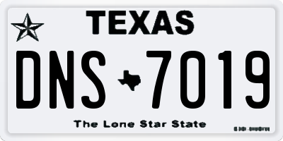 TX license plate DNS7019