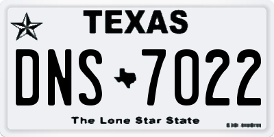 TX license plate DNS7022