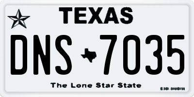 TX license plate DNS7035