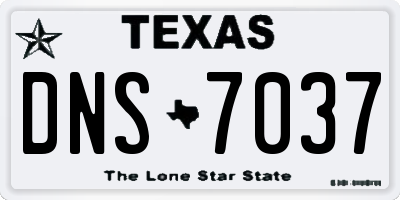 TX license plate DNS7037
