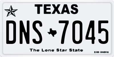 TX license plate DNS7045