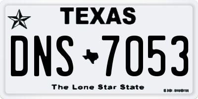 TX license plate DNS7053