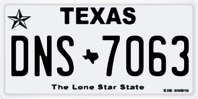 TX license plate DNS7063