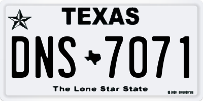 TX license plate DNS7071