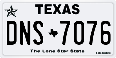 TX license plate DNS7076