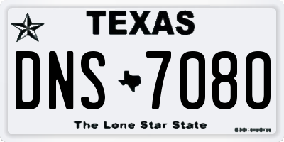 TX license plate DNS7080