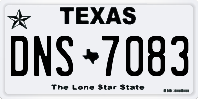 TX license plate DNS7083