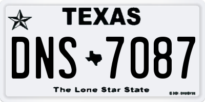 TX license plate DNS7087