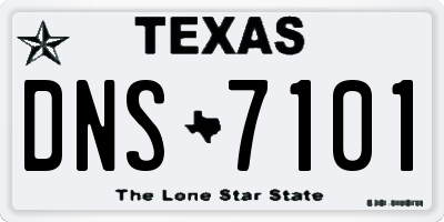 TX license plate DNS7101