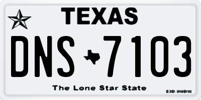 TX license plate DNS7103