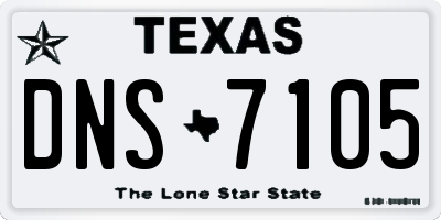 TX license plate DNS7105