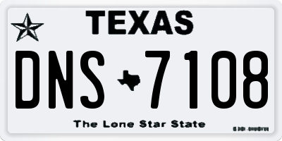 TX license plate DNS7108