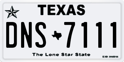 TX license plate DNS7111