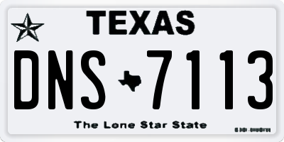 TX license plate DNS7113