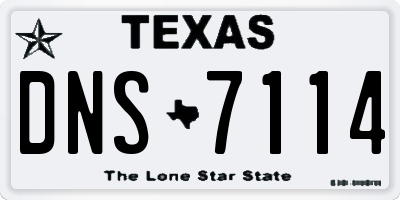 TX license plate DNS7114