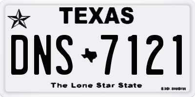 TX license plate DNS7121