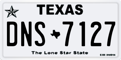 TX license plate DNS7127
