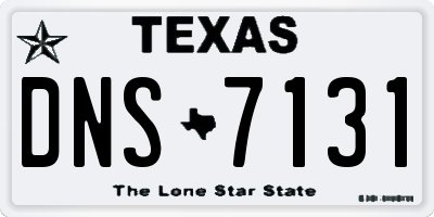 TX license plate DNS7131