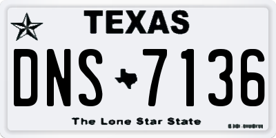 TX license plate DNS7136