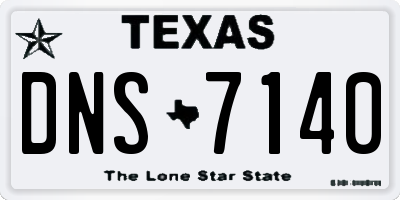 TX license plate DNS7140