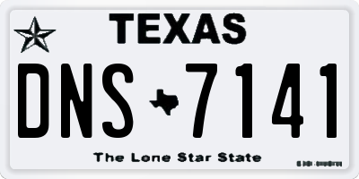 TX license plate DNS7141