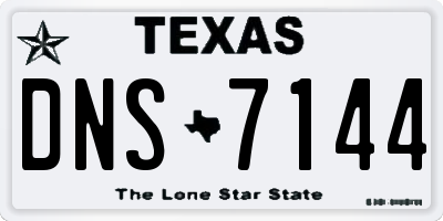 TX license plate DNS7144