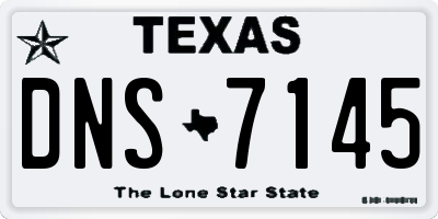 TX license plate DNS7145