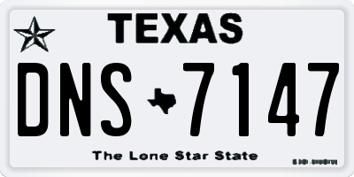 TX license plate DNS7147