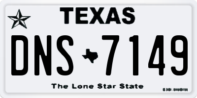 TX license plate DNS7149