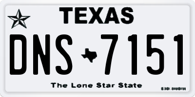 TX license plate DNS7151