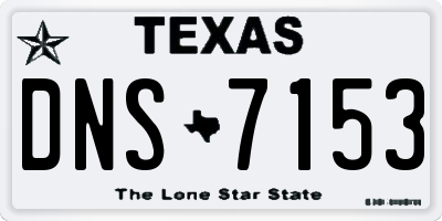 TX license plate DNS7153