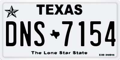 TX license plate DNS7154