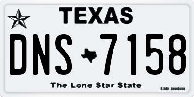 TX license plate DNS7158