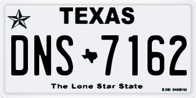 TX license plate DNS7162