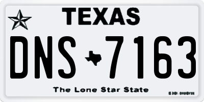 TX license plate DNS7163