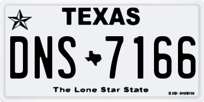 TX license plate DNS7166