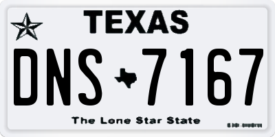 TX license plate DNS7167