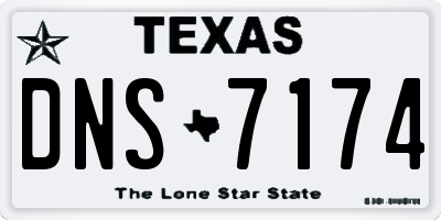 TX license plate DNS7174