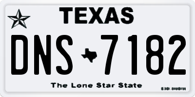 TX license plate DNS7182