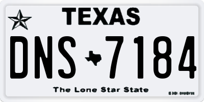 TX license plate DNS7184