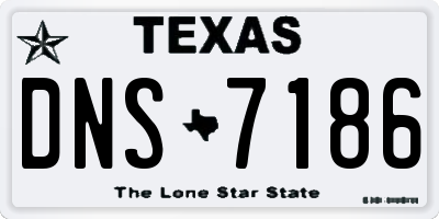 TX license plate DNS7186