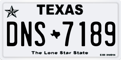 TX license plate DNS7189