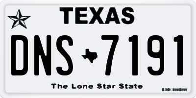 TX license plate DNS7191