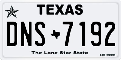 TX license plate DNS7192