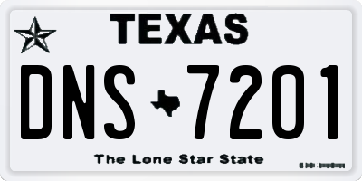 TX license plate DNS7201