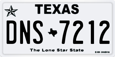 TX license plate DNS7212