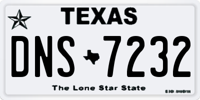 TX license plate DNS7232