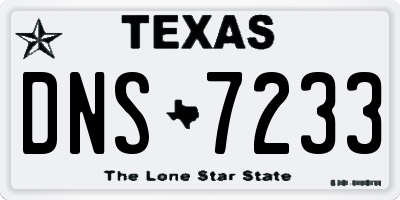 TX license plate DNS7233