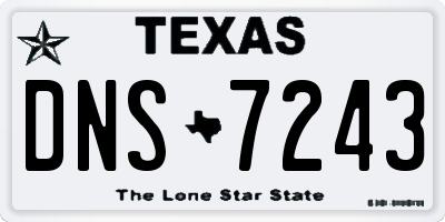 TX license plate DNS7243