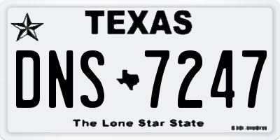 TX license plate DNS7247